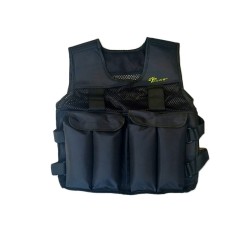 Gilet Zavorrato 10kg, 20 kg e 30Kg con Pesi Rimovibili e Cinta in Nylon Regolabile Gym Power