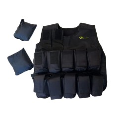 Gilet Zavorrato 10kg, 20 kg e 30Kg con Pesi Rimovibili e Cinta in Nylon Regolabile Gym Power