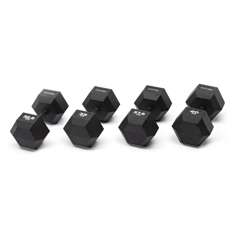 Diamond Fitness Set coppie Manubri Gommati Esagonali black impugnatura brunita diamond