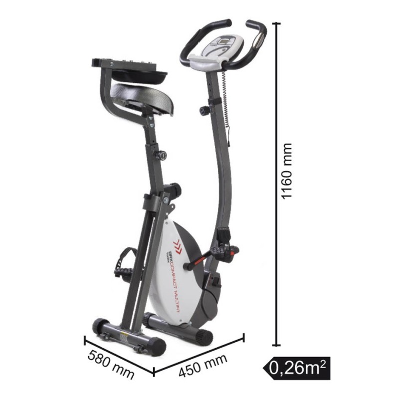 Toorx Cyclette BRX COMPACT MULTIFIT salvaspazio - Volano 6 kg, Accesso facilitato, hand pulse Toorx