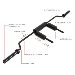 Diamond Fitness Bilanciere Safety Squat Bar 220 cm - Allenamento del low body diamond