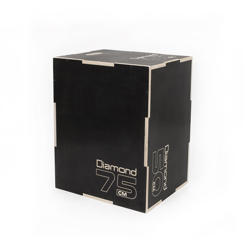 Diamond Fitness Plyo Box Legno Black Grip - 3 altezze 50-60-75 cm - Portata max utente 150 kg diamond