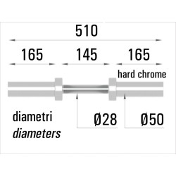 Toorx Manubrio caricabile olimpionico 51 cm cromato Toorx