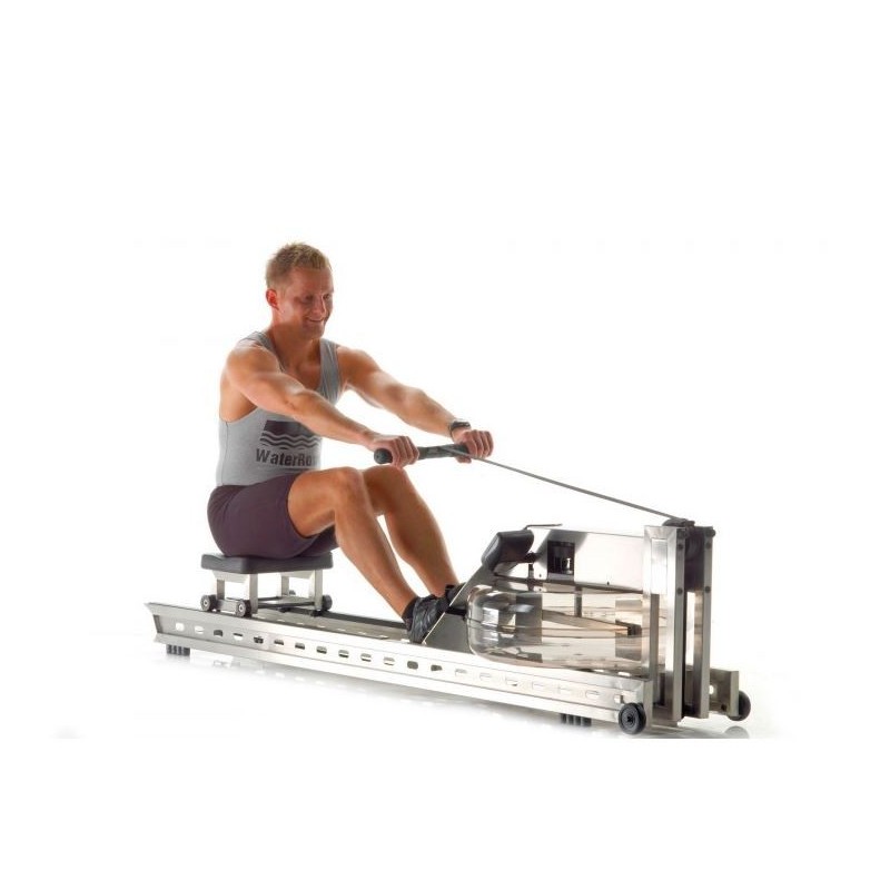 WaterRower S1 Acciaio Inossidabile - Vogatore ad acqua 18l, Monitor S4, USB, Struttura Acciaio WaterRower - NOHRD