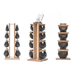 NOHRD Swing Tower - Porta manubri in legno con 4 coppie di manubri SwingBell WaterRower - NOHRD