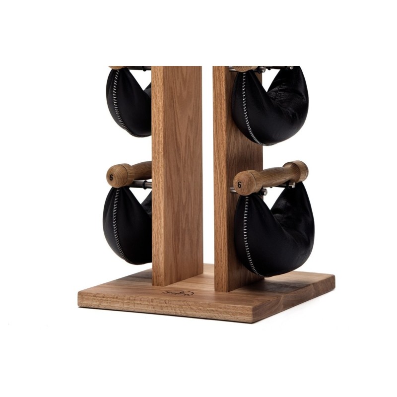 NOHRD Swing Tower - Porta manubri in legno con 4 coppie di manubri SwingBell WaterRower - NOHRD