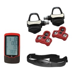 SET TX-POWER - Coppia power meter pedals KEO system, computer d’allenamento e fascia cardio Toorx